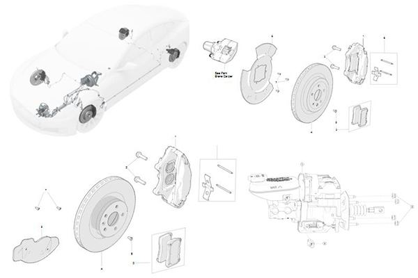 Tesla Model S Discos de freno y Sistema de frenos de calibradores