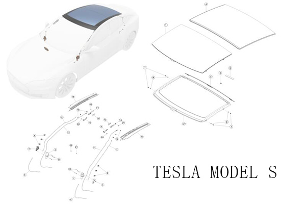 Tesla modelo S Panoramic Roof & chasis y Subtítulos 