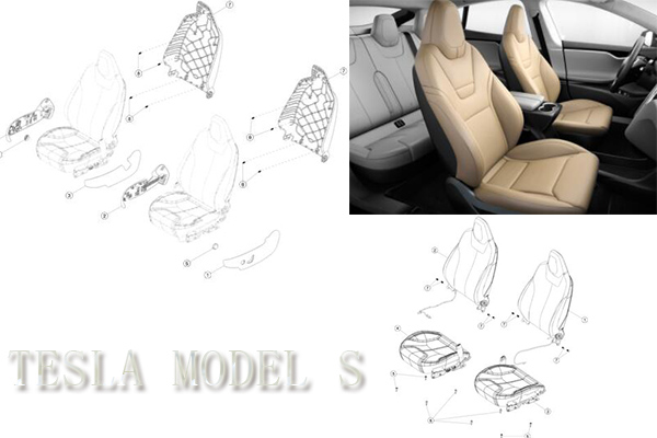 Tesla Model S FEB 2012 - Mar 2016 Asambleas de asiento y hardware