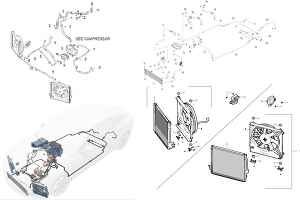 Tesla Model S APR 2016 - Jan 2021 Sistema de enfriamiento de distribución de aire.